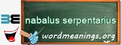 WordMeaning blackboard for nabalus serpentarius